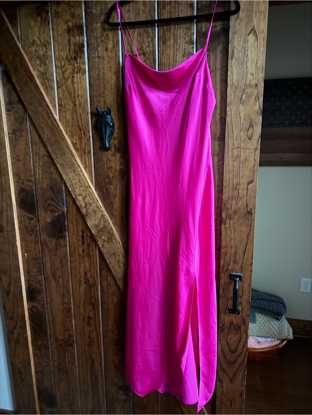 Express Hot Pink Slip Midi Dress